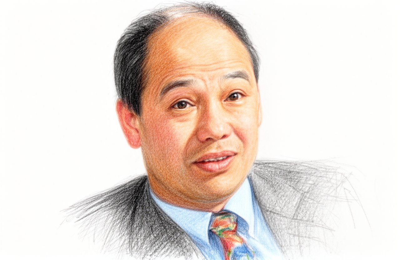 Drawn portrait of David Yip