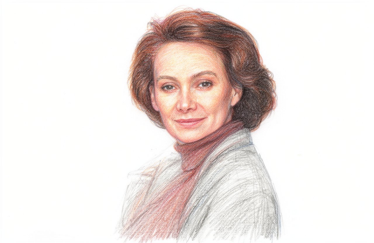 Drawn portrait of Francesca Annis