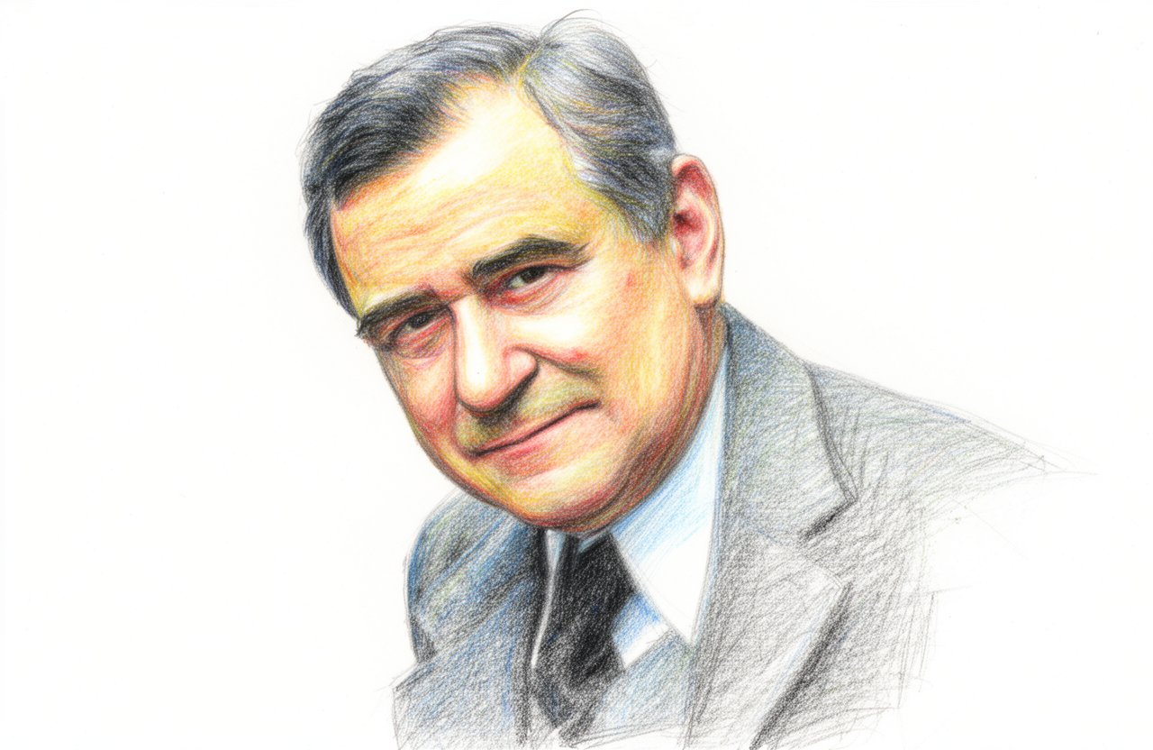 Drawn portrait of George Baker