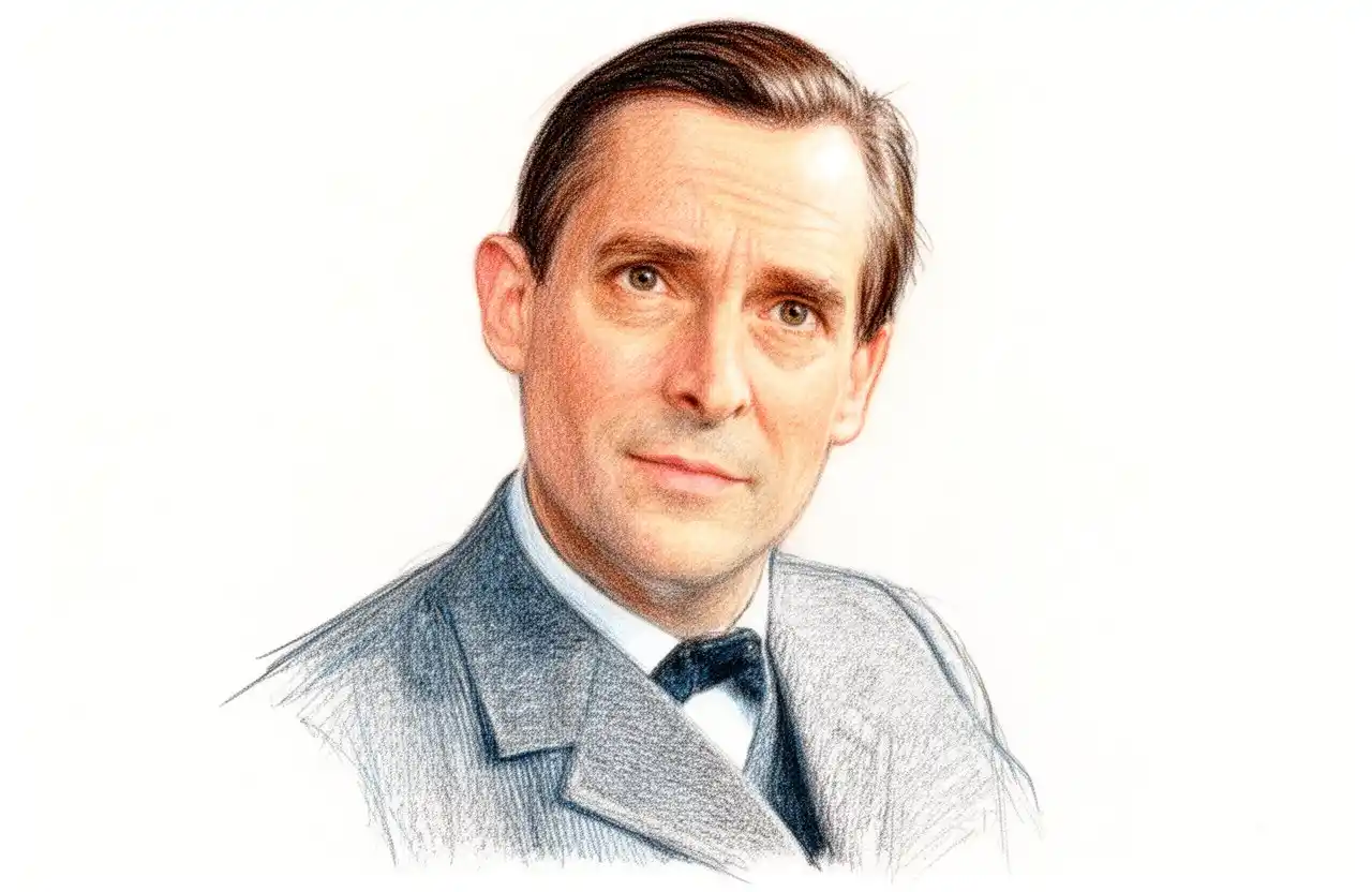 Drawn portrait of Jeremy Brett