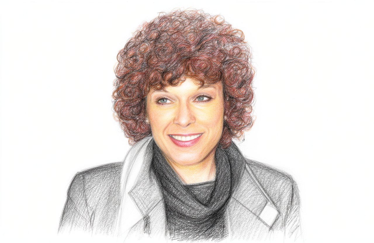 Drawn portrait of Jill Gascoine