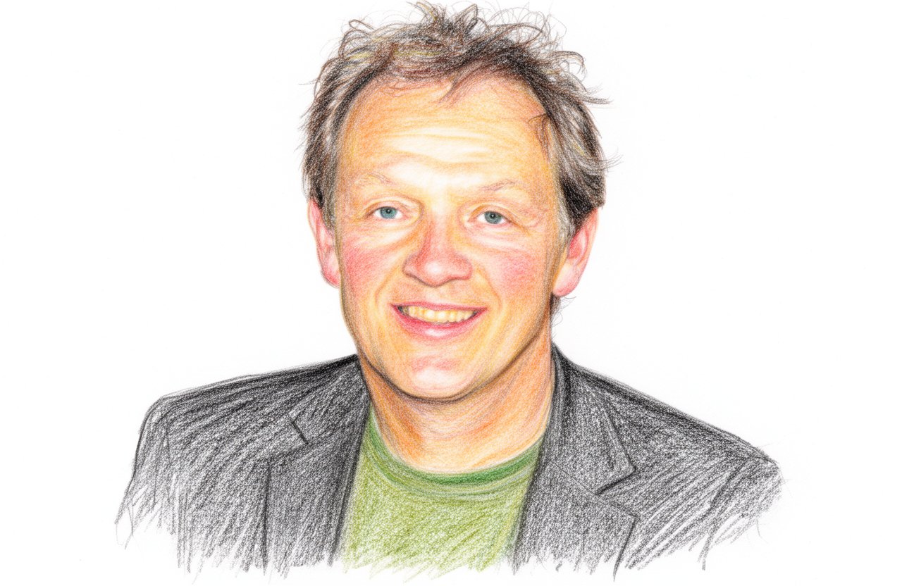 Drawn portrait of Kevin Whately
