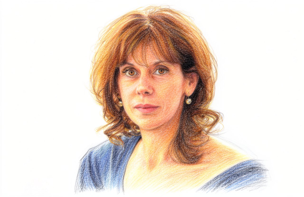 Drawn portrait of Siobhan Redmond